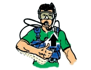 浮上のハンドシグナル(水中サイン)