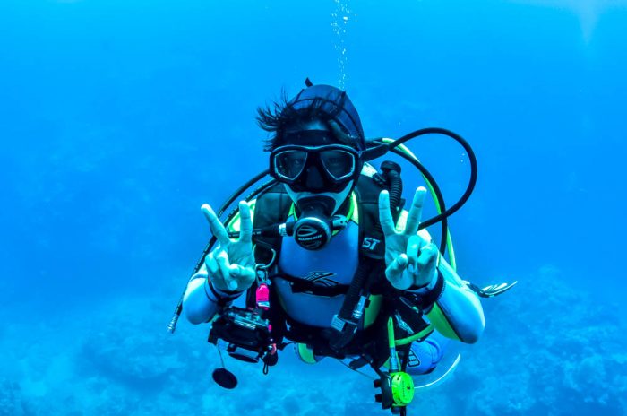 沖縄本島・糸満市の大渡海岸（ジョン万ビーチ）でダイビング