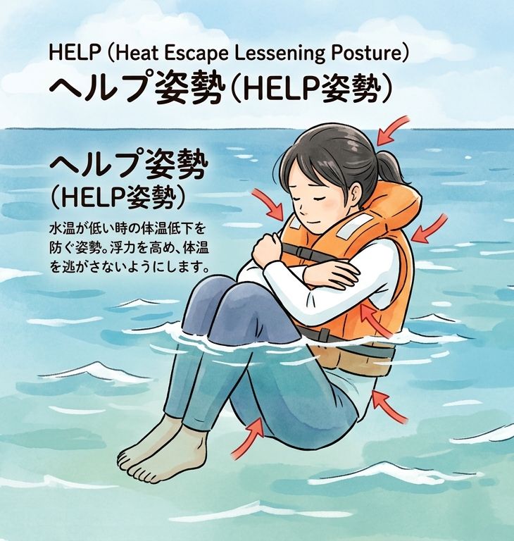 低体温症を防ぐ「ヘルプ姿勢」